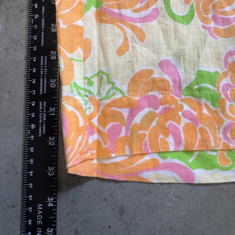 Lilly Pulitzer Gia Printed Linen Pants Yellow Floral Wide Leg Small NWT - Picture 9 of 10
